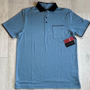 TravisMathew Men's Large ~ Featherweight Pocket Polo golf Shirt ~ Blue ~ NEW!